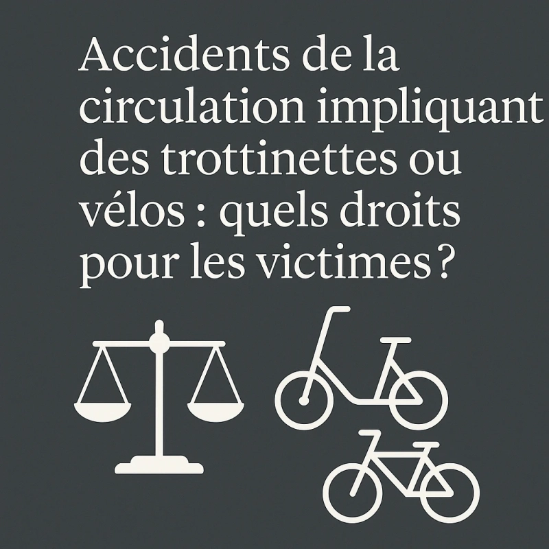 Accidents de la circulation impliquant des trottinettes ou vélos : quels droits pour les victimes ?